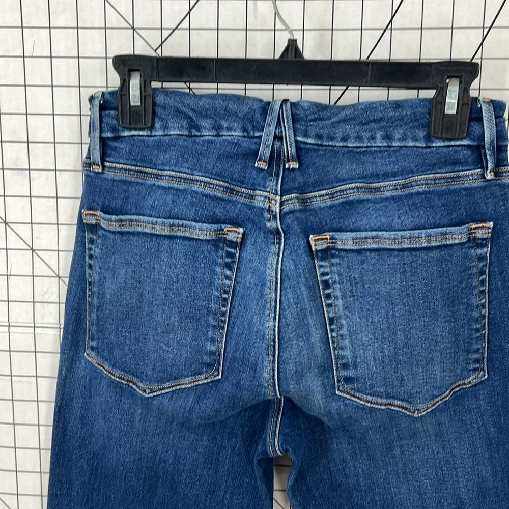 Good American dark wash organic cotton blend straight leg jeans 6
